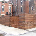 Outside view of a finished ipe fence